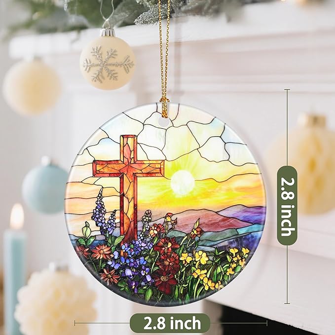 Religious Christmas Ornament, Christmas Tree Ornaments, Keepsake Ornaments, Holiday Decor, Cross Gift, Christian Gift, Religious Gifts, Holiday or Xmas Gifts