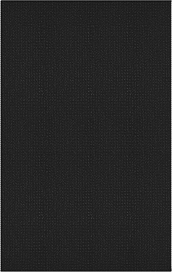 Braided Area Rug 3x5 Ft Washable Rugs for Entryway Non Slip Throw Rugs Boho Door Mat Indoor Entrance Cotton Kitchen Mats Woven Front Door Carpet for Foyer Living Room, Black/Grey