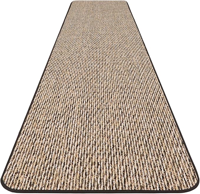 House, Home and More Skid-Resistant Carpet Runner - Black Ripple - 12 Feet X 36 Inches