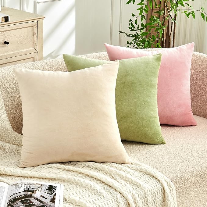 Throw Pillow Covers Pink Set of 2 12x20 Inch Pillow Covers, Soft Velvet Cute Lumbar Decorative Pillowcases for Couch Sofa Bed, Home Boho Decor, Modern Cushion Covers