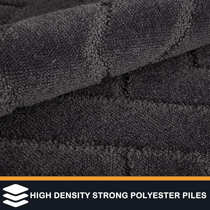 PURRUGS Easy Care Area Rug 4.5ft x 7ft, Non-Slip Machine Washable Door Mat, Stain Resistant Accent Rug for Entry, Hallway, Bedroom, Living Room and Mudroom, Charcoal