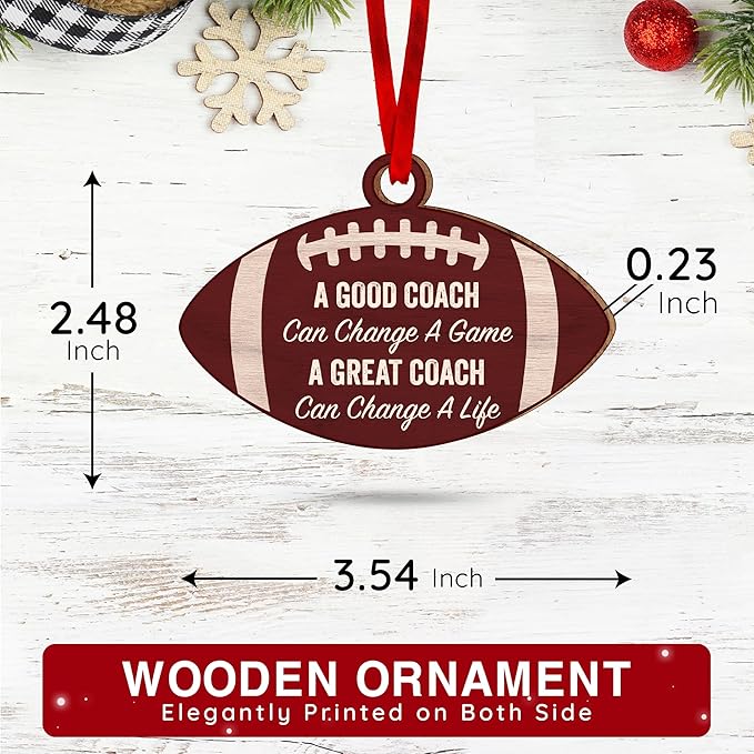 Football Coach Gifts - 2025 Collectable Football Ornaments for Christmas Tree, Unique Coach Christmas Ornament for Holidays Decor, Meaningful Gifts for Coaches in Football