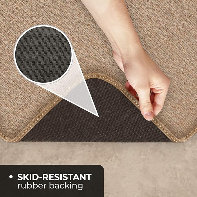 House, Home and More Skid-Resistant Carpet Runner - Pebble Beige - 20 Feet X 36 Inches