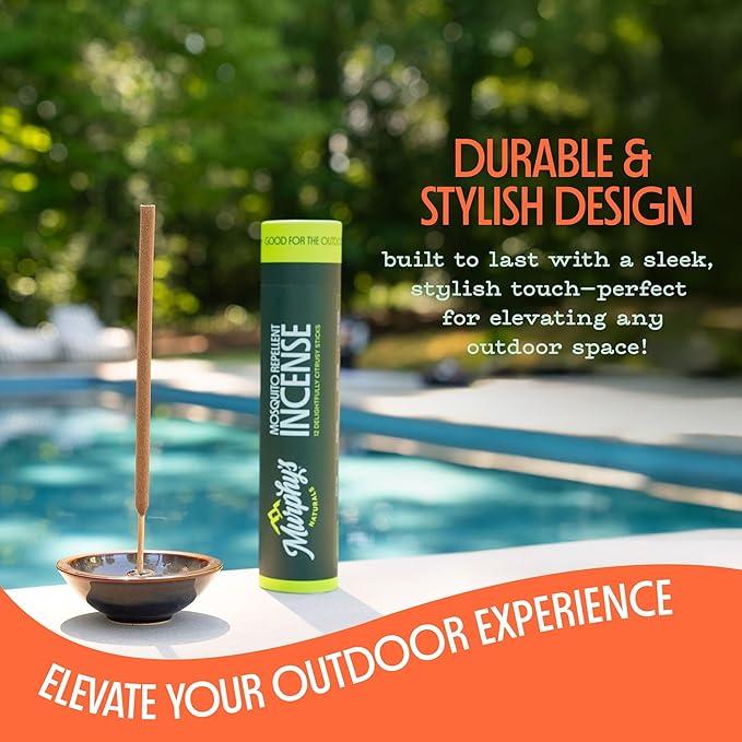 Murphy’s Naturals Stoneware Incense Stick Holder, Forest Green, 4.5” Ash Catcher for Outdoor Use, Durable & Stylish Design for Easy Clean-Up, 1-Pack