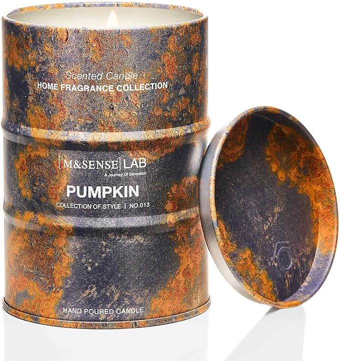 M&SENSE Pumpkin Scented Candles Christmas Decor, Natural Non Toxic, Aromatherapy Candle for Stress Relief Meditation Relaxing, Housewarming Gifts for Women Men, 11.3oz 70 Hour