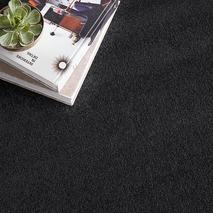 Nourison Essentials Indoor/Outdoor Black 10' x 14' Area Rug, Easy Cleaning, Non Shedding, Bed Room, Living Room, Dining Room, Backyard, Deck, Patio (10x14)