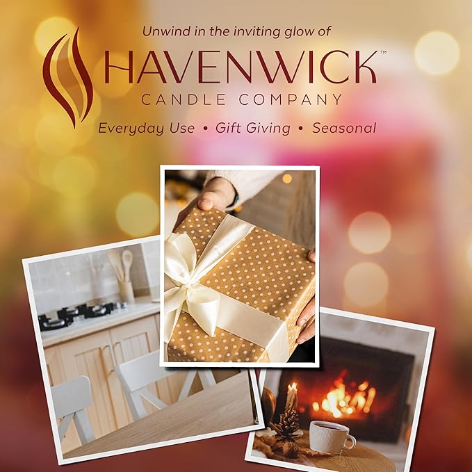 Havenwick Cinnamon Hearth Soy Blend 22-oz Large Jar Candle, Long Lasting 110-130 Hour Burn Time with Single Cotton Wick, Perfect Holiday Cinnamon Scented Candles for New Home Gift & Christmas Gift