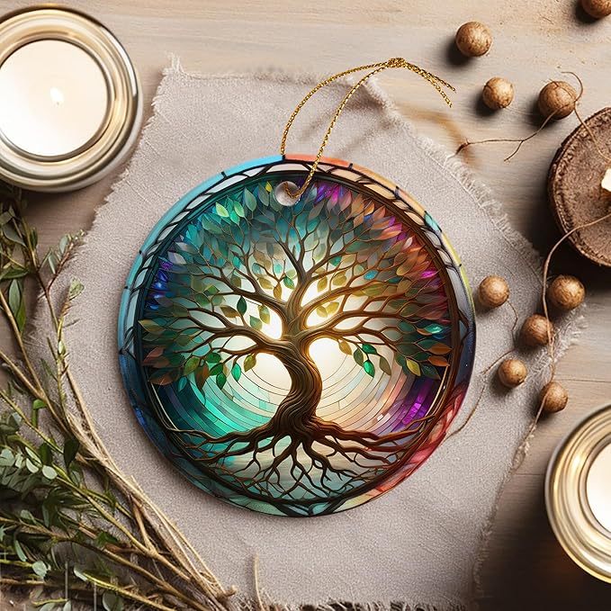 Touber Christmas Ornament, Christmas Ornaments for Tree, Tree of Life Christmas Tree Decor, Holiday Ornament