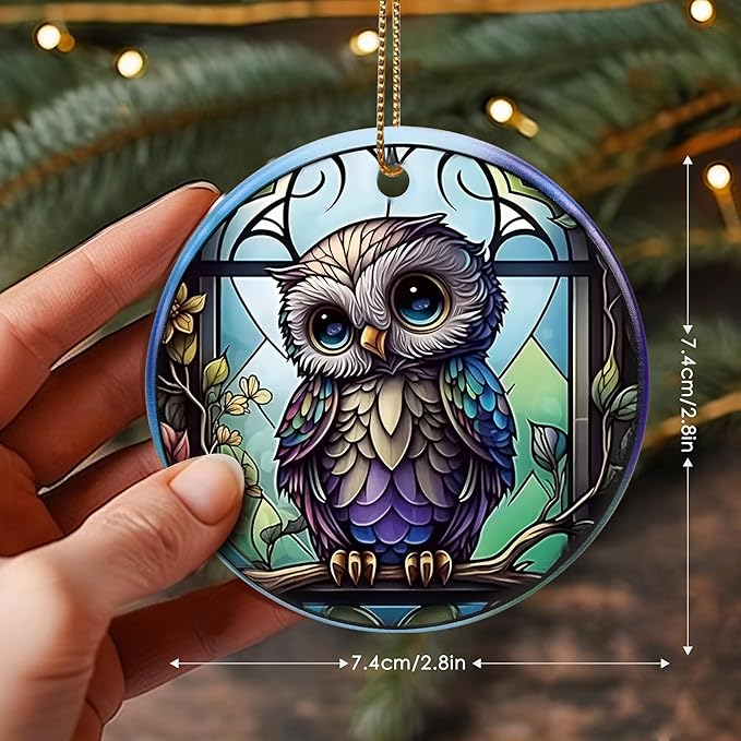 Touber Owl Christmas Ornament, Christmas Ornaments for Tree, Christmas Tree Decor, Holiday Ornament