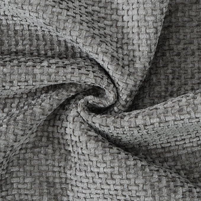 MADIZZ Chenille Velvet Throw Pillow Covers with Flange Set of 2 Super Soft Boho Textured Pillow Covers Decorative Throw Pillowcases Modern Farmhouse Home Decor for Sofa Bedroom Dark Grey 20x20 Inch