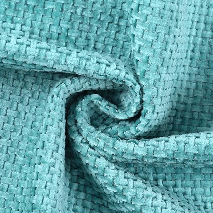 MADIZZ Chenille Velvet Throw Pillow Covers with Flange Set of 2 Super Soft Boho Textured Pillow Covers Decorative Throw Pillowcases Modern Farmhouse Home Decor for Sofa Bedroom Turquoise 12x20 Inch
