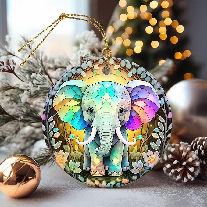 Touber Christmas Ornament, Elephant Christmas Ornaments for Tree, Christmas Tree Decor, Holiday Ornament