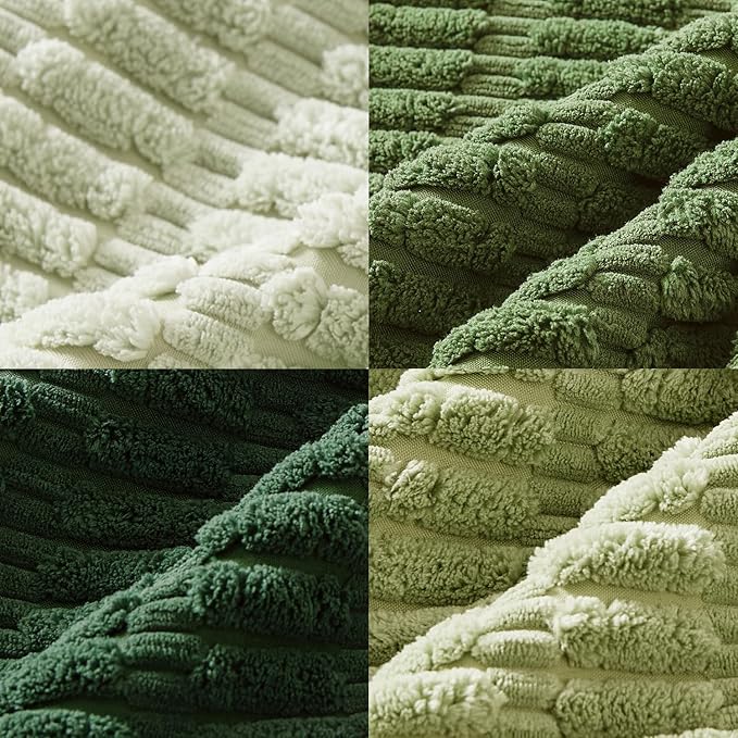 MIULEE Soft Corduroy Throw Pillow Covers Set of 4 Forest Green 18x18 Inch Modern Farmhouse Boho Decorative Accent Cushion Covers for Couch Sofa Bedroom