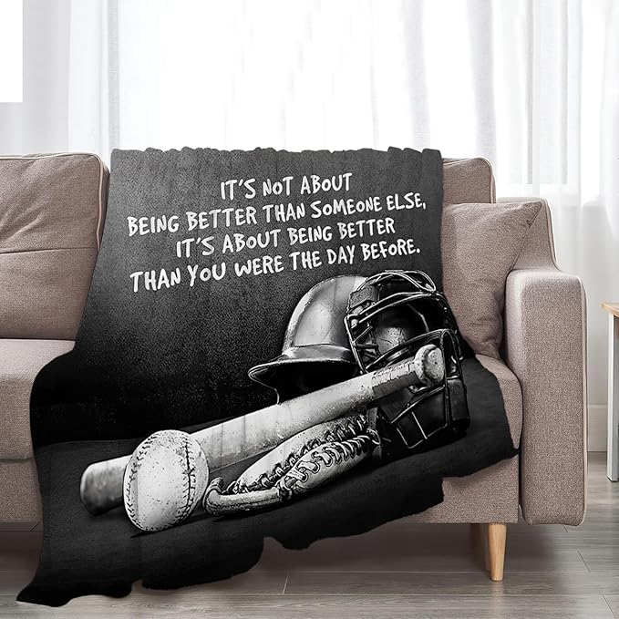 Tijuboni Baseball Sports Throw Blanket Baseball Gifts for Boys Girls Men Women Kids Adults Soft Flannel Fleece Blanket for Couch Sofa Bed Home Decor 40"x50"