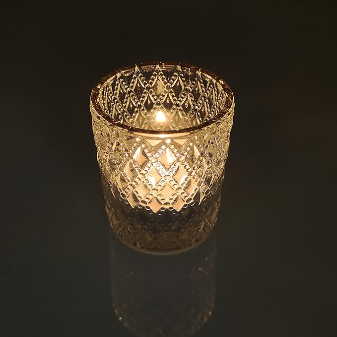 SHMILMH Clear Tealight Candle Holders Set of 24, Glass Votive Candle Holders with Rim for Wedding Table Centerpiece Birthday Party Christmas Decor