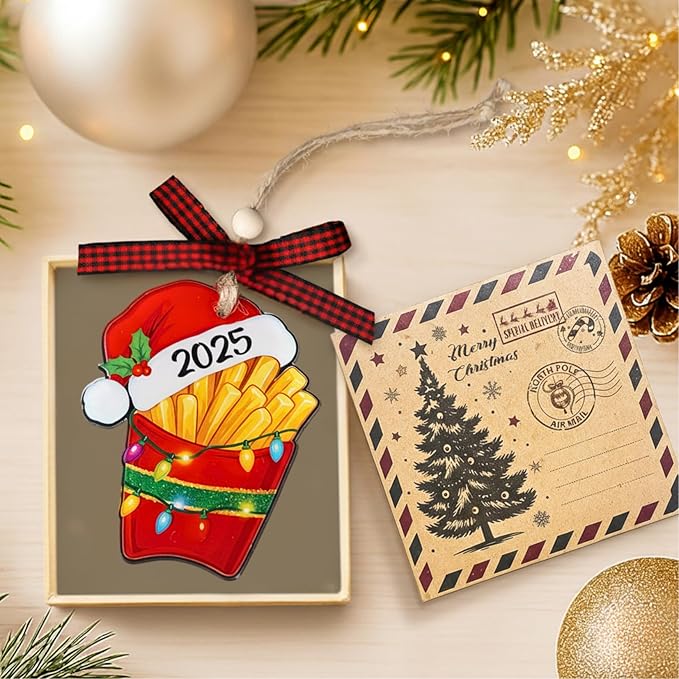 French Fries Ornaments - French Ornaments for Christmas Tree - Food Christmas Ornament - French Fries Gifts for Fast Food Lovers - Acrylic Ornament 2025