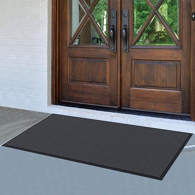 Amyracel Front Door Mat Indoor Outdoor Entrance, 24" x 48" All-Season Waterproof Doormat for Enterway, Heavy Duty Commercial Floor Mat, Fade Resistant, Rubber Back, Low Profile, Easy Clean