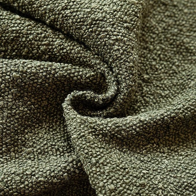 Foindtower Set of 2, Decorative Textured Boucle Throw Pillow Covers Accent Solid Pillow Cases Neutral Soft Cozy Couch Cushion Case for Chair Sofa Bedroom Living Room Home Decor 16x16 Inch Moss Green