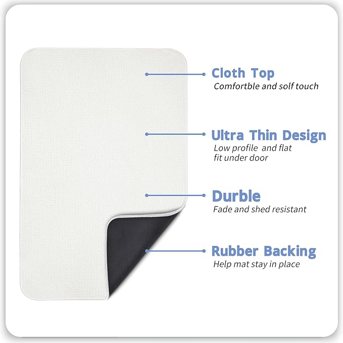 Bath Mat,Ultra Thin Bathroom Rugs,Rubber Bath Mats for Bathroom,No Slip Bath Rugs,Quick Dry,Machine Washable,Low Pile,Absorbent,Shower Outside,Sink,Home Decor Accessories.Cream,1'5"x2'3"(2 Pack)