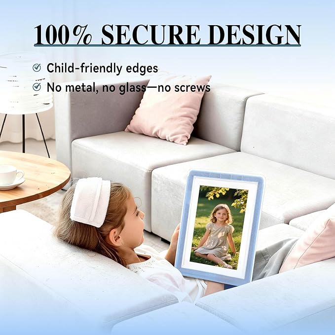 5x7 Picture Frame, Clear Acrylic Photo Frame with White Mat for 4x6 Photos, One-Piece Shatterproof Tool-Free Design, UV-Resistant Waterproof Tabletop Frame for Home Office Decor with 10-Year Warranty