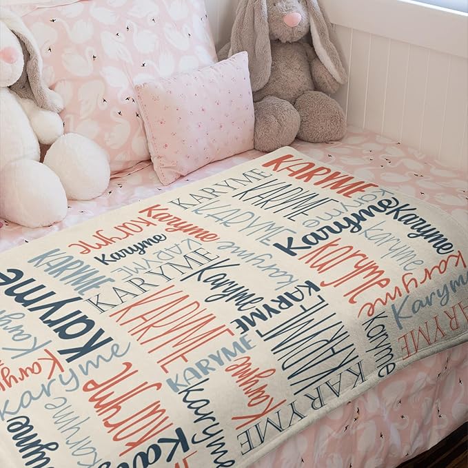 Personalized Name Blanket for Kids and Adult Customized Blanket for Boys Girls Baby Personalized Blanket and Throws Super Soft