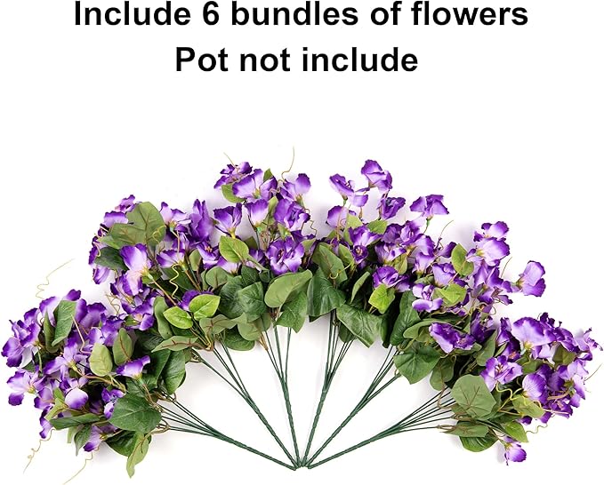 Hibiscus Artificial Flowers Plants for Outdoors Spring Decoration, 6 Bundles Silk Hibiscus Tropical Flowers Artificial Realistic UV Resistant Fake Flowers for Outside Planter Porch Patio Balcony Yard