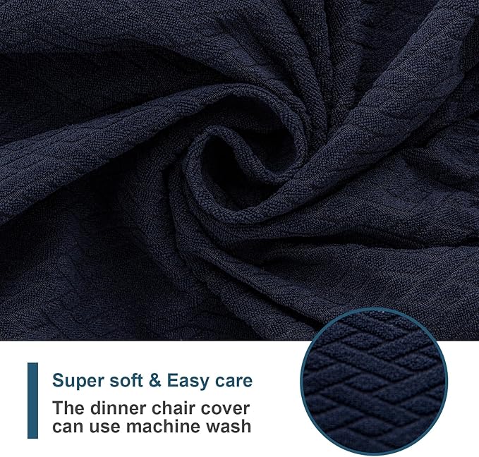 Genina Waterproof Seat Covers for Dining Room Chair Covers Set of 8, Stretch Jacquard Kitchen Parson Chair Slipcover Protector