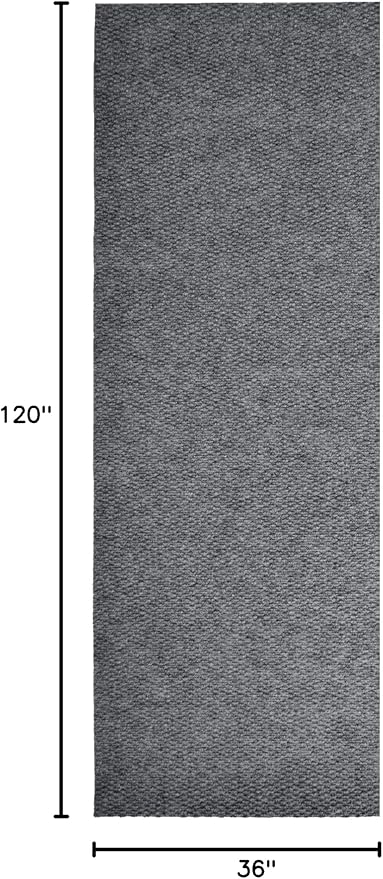 iCustomRug Hallway Runner Rug – 3x10ft Grey, Indoor/Outdoor, Non-Slip Rubber Backing, Low-Profile All-Weather Carpet, Non-Shedding & Easy Care, Entryway Mat Ideal for High Traffic Areas