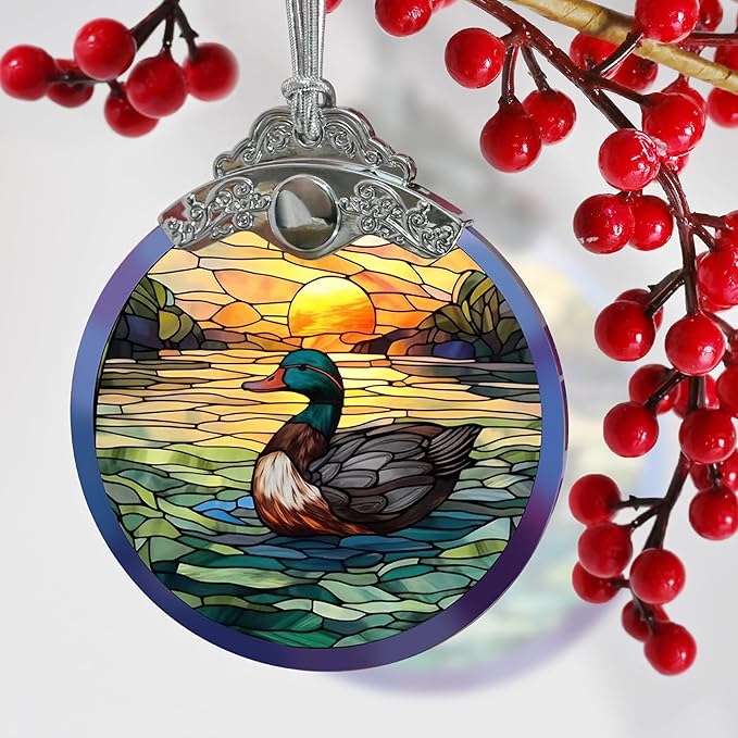 Hanging Ornament - Duck Christmas Tree Ornaments & Suncatcher for Duck Lovers