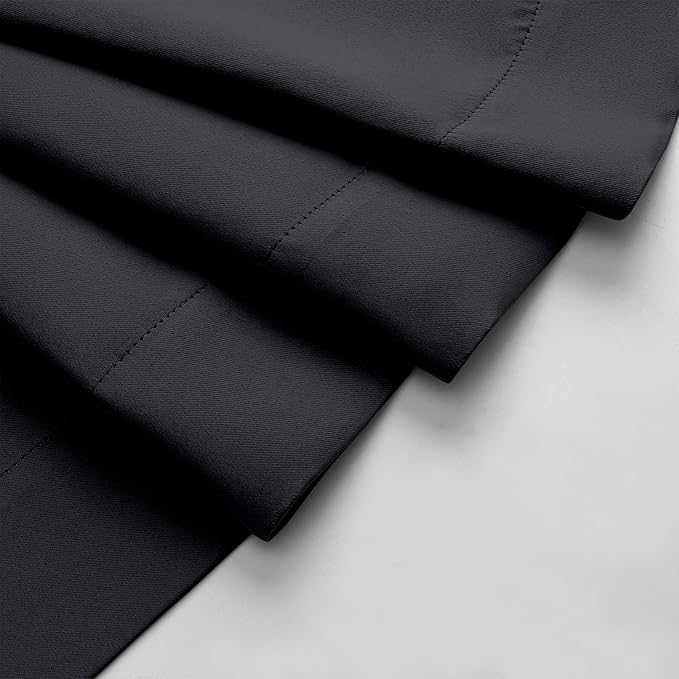 Black Blackout Curtains for Bedroom Living Room 63 Inch Length 2 Panels Set, Soft Solid Room Darkening Thermal Insulated Window Treatments, Rod Pocket Dining Room Curtains, Black, 40"Wx63"L