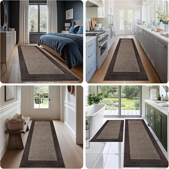 Machine Washable Kitchen Rug 24" x 36", Non Slip Kitchen Mat for Floor, Absorbent Entrance Throw Rug for Bedroom, Hallway, Bathroom, Door