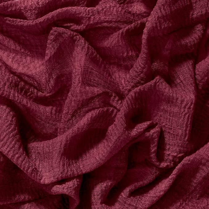 Socomi 3pcs Burgundy Gauze Cheesecloth Table Runner 120 Inch Rustic Boho Cheese Cloth Runner for Wedding Party Baby Bridal Shower Centerpiece Decoration Holiday Home Decorations