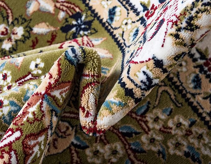 Unique Loom Narenj Collection Area Rug - Bristol (7' 10" x 10' Rectangle, Green/ Ivory)