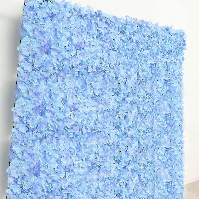 Efavormart 4 PCS Serenity Blue Silk Hydrangea Flower Mat Wall Wedding Event Decor for DIY Centerpiece Arrangement Party Decorations