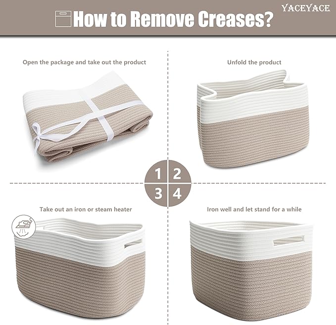 Storage Bins with Handles, 3 Pack Baskets for Shelves, Foldable Fabric Storage Bins with Handles for Home Organizing, Bathroom, Bedroom
