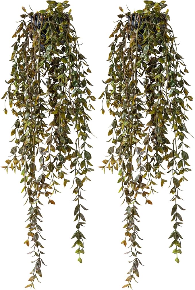 Artificial Hanging Plant 2 Pcs Faux Plant Ivy Vine Faux Eucalyptus Vines Fake Potted Greenery for Wall Living Room Home Shelf Office Bathroom Outdoor Indoor Decor (Type 3)