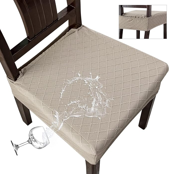 Genina Waterproof Seat Covers for Chairs Seat Covers for Dining Room Chair Slipcovers Kitchen Chair Covers Dining Chair Covers