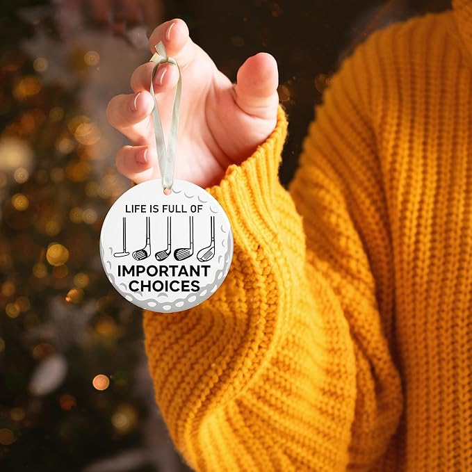Golf Ornament - Golf Christmas Ornaments, Golfer Ornaments for Christmas Tree - Ceramic Golfing Ornament 2025 for Golfers