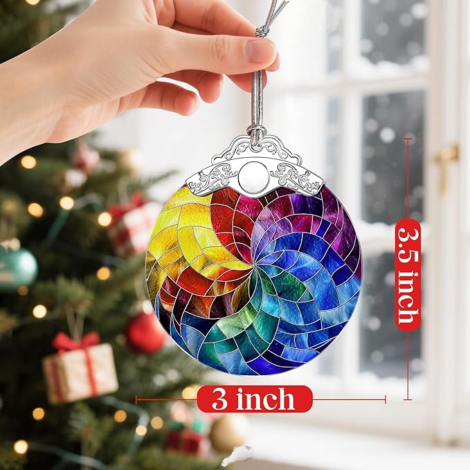Christmas Ornaments: Christmas Tree Ornaments, Rainbow Spiral Holiday Decor, Stocking Stuffers, Gift Ideas, Xmas Gifts, Gifts for Art Lovers, Spiritual Seekers, Festive Decor Lovers