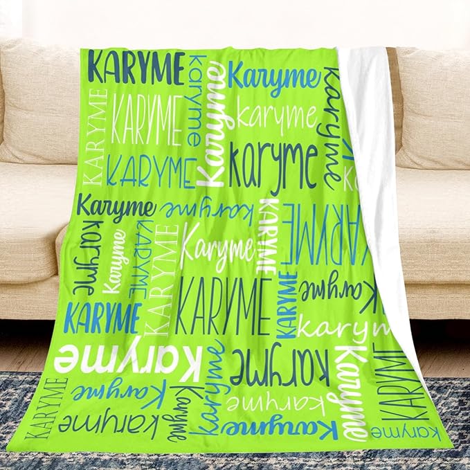 Personalized Name Blanket for Kids and Adult Customized Blanket for Boys Girls Baby Personalized Blanket and Throws Super Soft