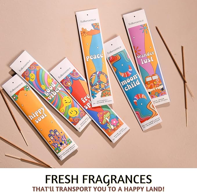 Folkulture Incense Sticks for Home | Set of 6 (120 Non Toxic Insence) | 45 Mins Burn Time | Balsam Cedarwood | Organic Slow Burning Inscents-Stick for Relaxation for Women