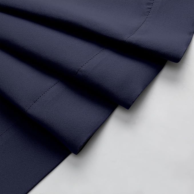 Navy Blue Blackout Curtains for Bedroom Living Room 63 Inch Length 2 Panels Set, Soft Solid Room Darkening Thermal Window Treatments, Rod Pocket Dining Room Curtains, Navy Blue, 40" Wx63 L