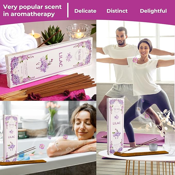 Lilac Incense Sticks - Pack of 100 Inscents-Sticks - Inciensos Aromaticos para La Casa - Made with Natural Insence Ingredients - Scented Insense Non Toxic Incents