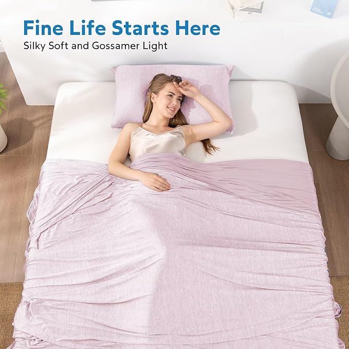 HOMFINE Cooling Blankets for Hot Sleepers (Pink, 90 x 90 inches)