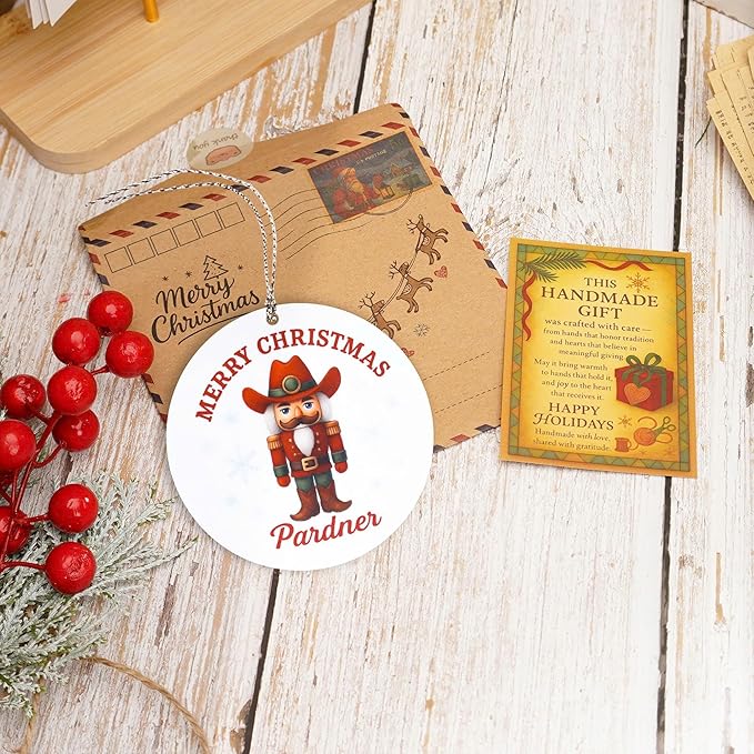 Nutcracker Ornaments for Christmas Tree, Western Cowboy Nutcracker Decor 2025, Unique Vintage Christmas Ornaments, Classic Holiday Hanging Tag, Rustic Acrylic Collectible Gift for Men.