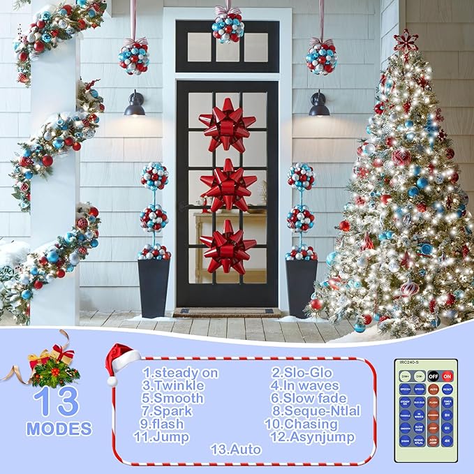 Decute 500LED 164ft Fairy String Lights Cool White Christmas Light Silver Wire w/Remote, Firefly Lights Starry Light for DIY Christmas Tree Costume Wedding Party Table Centerpiece Decor