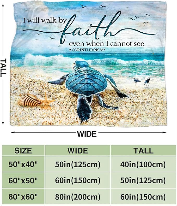 Tijuboni Sea Turtle Ocean Throw Blanket Beach Nautical Gifts for Women Men Girls Boys Kids Adults Soft Flannel Fleece Blanket for Couch Sofa Bed Home Decor 60"x80"