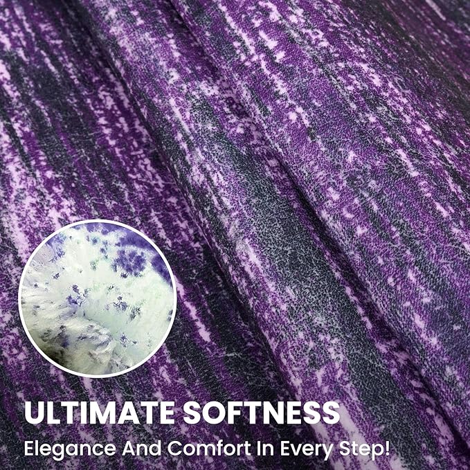 3x5 Modern Abstract Area Rug for Entryway, Purple White Super Soft Washable Rug with Non-Slip, Low-Pile Door Mat Indoor for Living Room Bedroom, Carpet with Non-Shedding