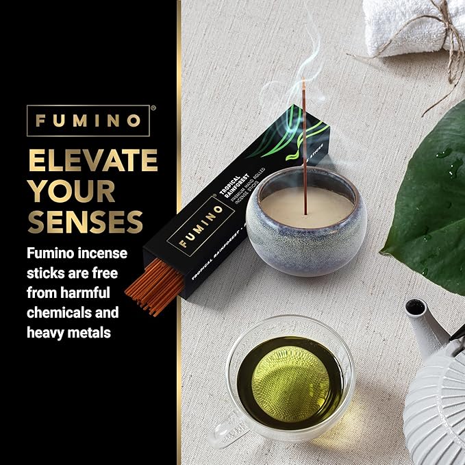 Incense Sticks Fumino Fresh Handmade Multipack Tropical Tastes Bundle 6 Boxes 84 Pieces (3oz) Masala Agarbatti Joss Scent Fragrance for Relaxation and Meditation, Home and House Decor