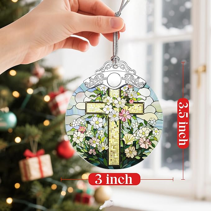 Christian Cross Christmas Ornaments: Christmas Tree Ornaments, Jesus-Themed Holiday Decor, Easter Faith Cross Gift, Stocking Stuffers, Gift Ideas, Religious Gifts & Christian Gifts